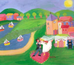 11Happy Wedding Couple & Priest